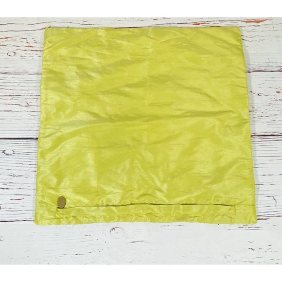 Pier 1 Embroidered Throw Pillow Cover Pillowcase Sham Bright Green 18" x 18" - Picture 5 of 10